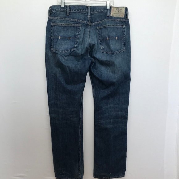 Polo Ralph Lauren Mens Jeans 38x34 Vintage 67 Blue Denim 100% Cotton Med Wash - Picture 5 of 11